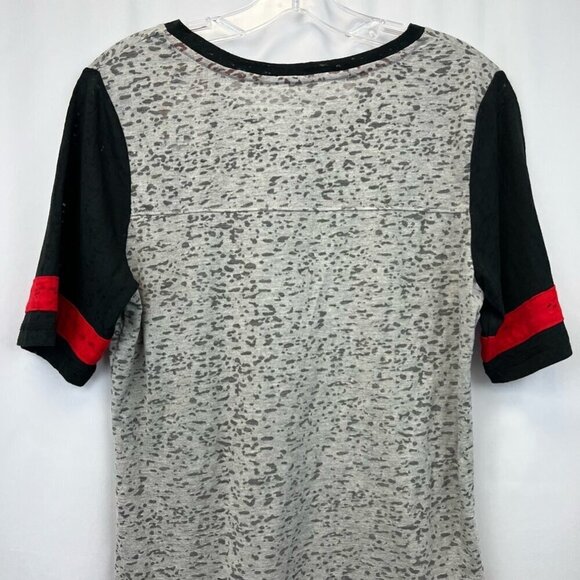 Chicago Bulls NBA Womens T-shirt Multicolor Gray Short Sleeve V-Neck Juniors L - Picture 7 of 11